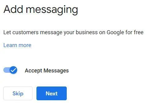 Enable messaging from customers