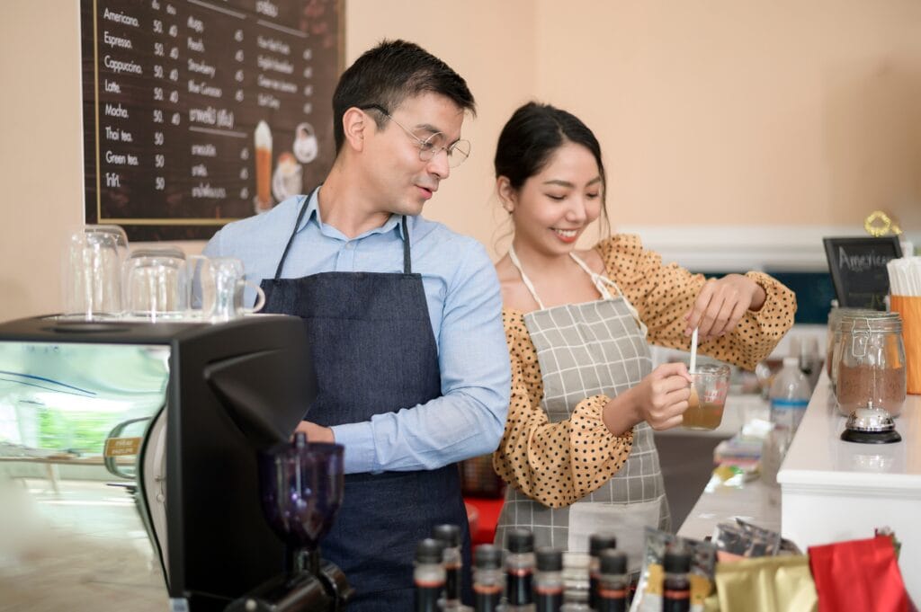 How Google Reviews Convert Into Customers for Small Businesses 15 baristas making and preparing a cup of coffee in c 2024 10 18 03 41 35 utc