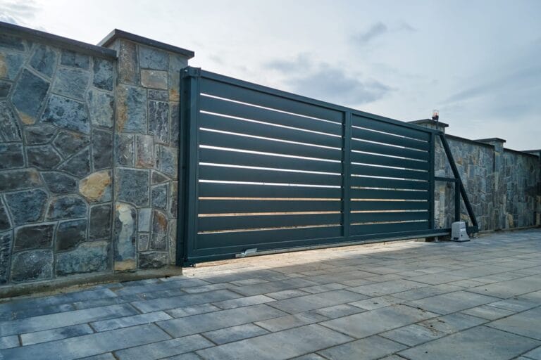grey metal gates