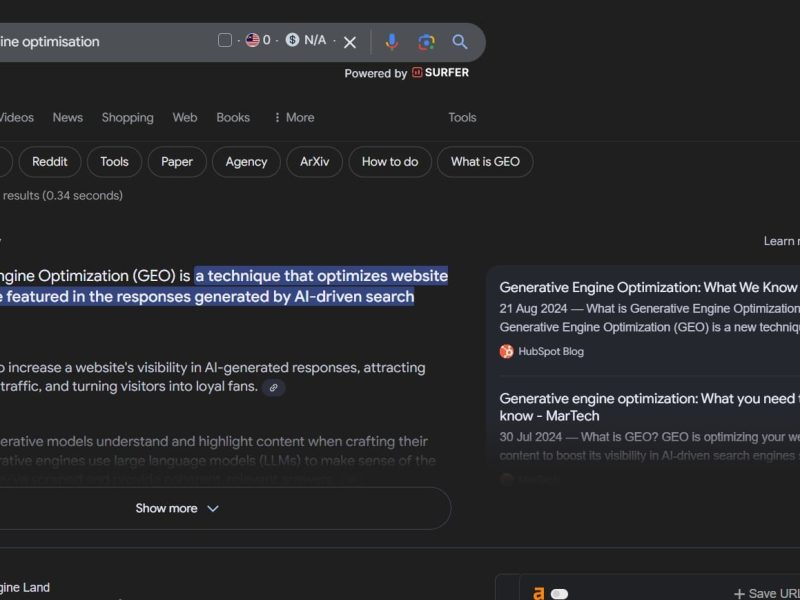 Screen Capture 120 - generative engine optimisation - Google Search - www.google.com